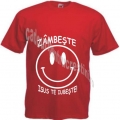 Tricou rosu copii Zambeste, Isus te iubeste!
